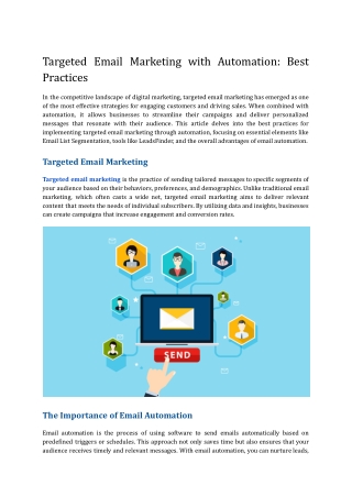 Targeted Email Marketing with Automation_ Best Practices