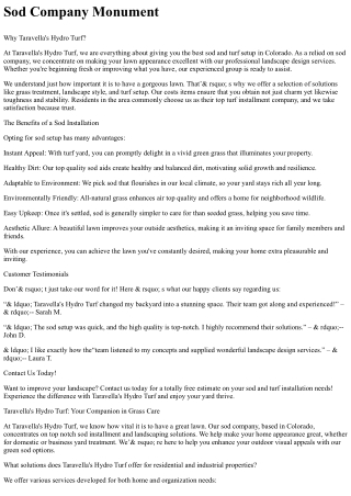 Sod Company Monument