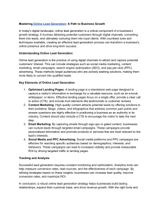 4 Horizayn Oct Mastering Online Lead Generation_ A Path to Business Growth