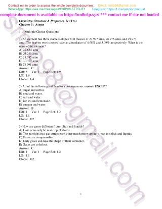 Test Bank for Chemistry 2nd Edition - Nivaldo Tro