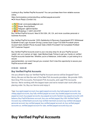 Buy Verified PayPal Accounts -VIP