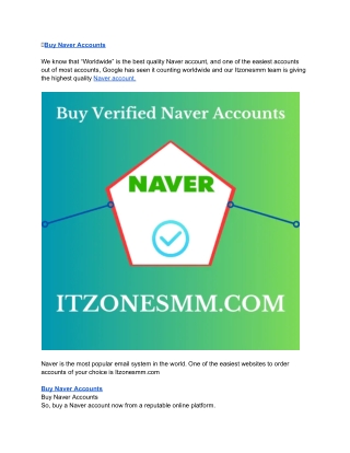 Top 3 Website To Buy Naver Accounts- 100% verified