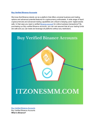 Top 17 Sites to Buy Verified Binance Accounts