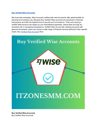 Our 5 Best Sites To Buy Verified Wise Accounts