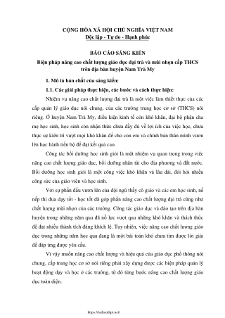 Nâng cao chất lượng giáo dục đại trà và mũi nhọn cấp THCS, huyện Nam Trà My
