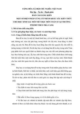 Biện pháp củng cố kiến thức cho học sinh sau mỗi tiết học môn Toán 8