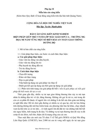 Biện pháp giúp trẻ 5 tuổi Trường mẫu giáo Họa Mi nắm vững biển báo ATGT đường bộ