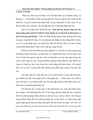 Phương pháp giải bài tập ADN Sinh học 9