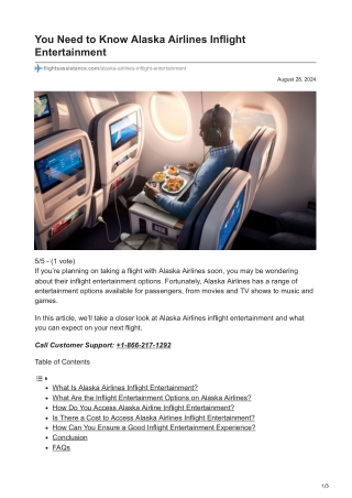 Alaska Airlines Inflight Entertainment