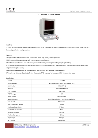 I.C.T Desktop PCBA Coating Machine V1.3