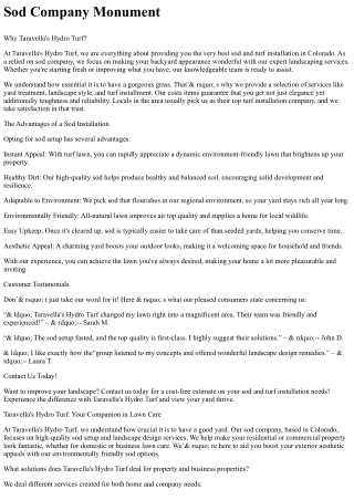 Sod Company Monument