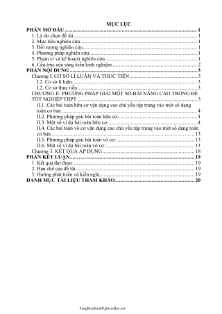 Phương pháp giải bài tập nâng cao trong đề tốt nghiệp THPT cho HS khá, giỏi