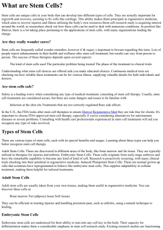 Stem Cell Clinic Denver