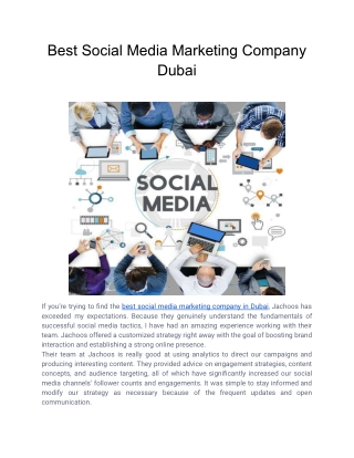 Best Social Media Marketing Company Dubai