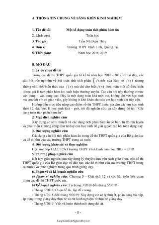 Một số dạng toán tích phân hàm ẩn