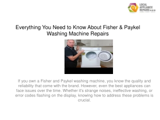 Everything You Need to Know About Fisher & Paykel Washing Machine Repairs