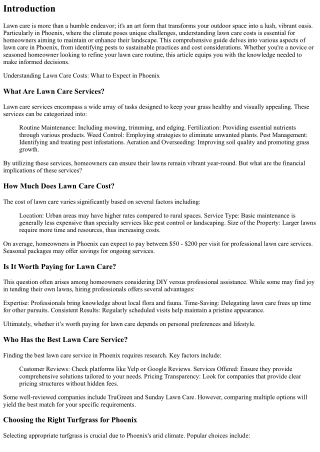 Understanding Lawn Care Costs: What to Expect in Phoenix