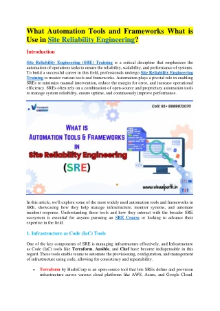 SRE Online Training in Hyderabad - SRE Certification Course