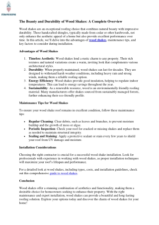 The Beauty and Durability of Wood Shakes