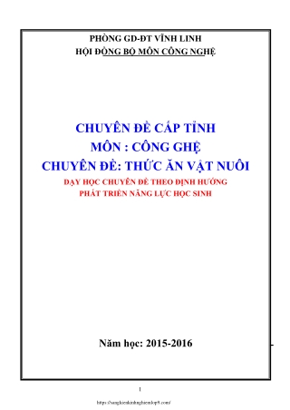 Dạy học chuyên đề theo định hướng phát triển năng lực học sinh