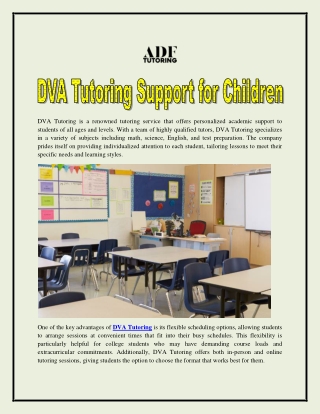 DVA Tutoring Support for Children