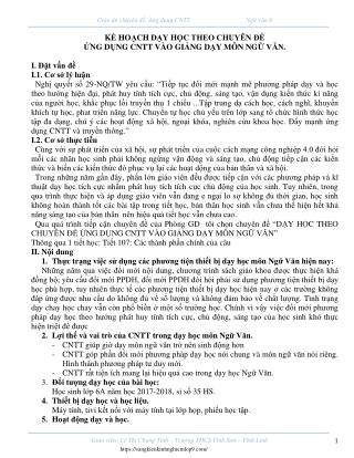 Dạy học theo chuyên đề ứng dụng CNTT vào giảng dạy môn Ngữ văn