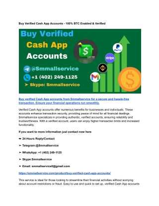 Buy Verified Cash App Accounts - 100% BTC Enabled & Verified