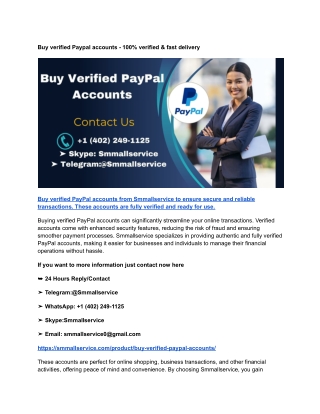 Buy verified Paypal accounts - 100% verified & fast delivery (1)