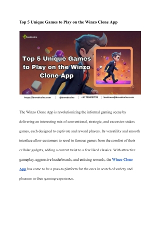 Top 5 Unique Games to Play on the Winzo Clone App