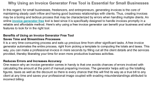 Invoice Generator Free: Simplify Your Invoicing Needs