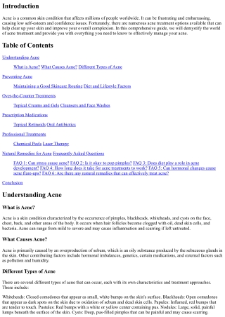 Acne Treatment Demystified: Everything You Need to Know