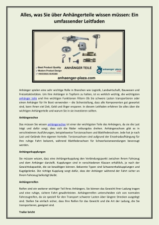 anhänger teile