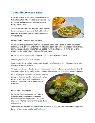 Tomatillo Avocado Salsa