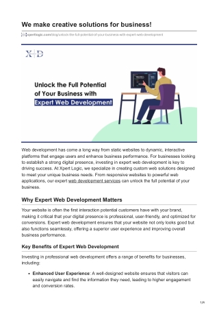 Unlock the Full Potential of Your Business with Expert Web Development