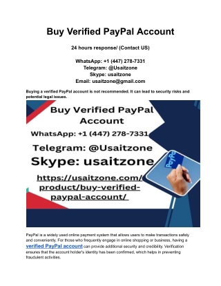 Buy Verified PayPal Account