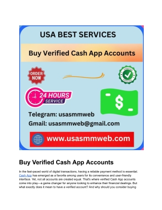 Buy Verified Cash App Accounts 100% The Safest Way to Pay!