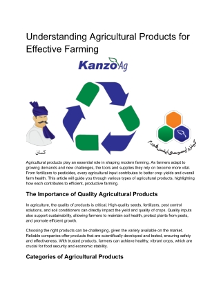 kanzo ag products list