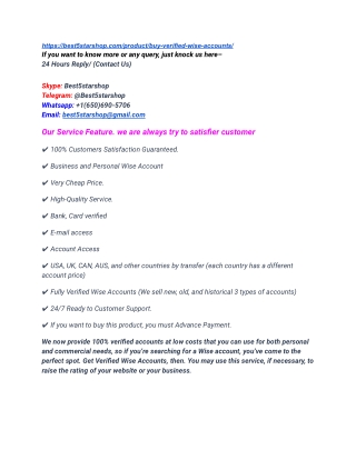 Buy Verified Wise Accounts