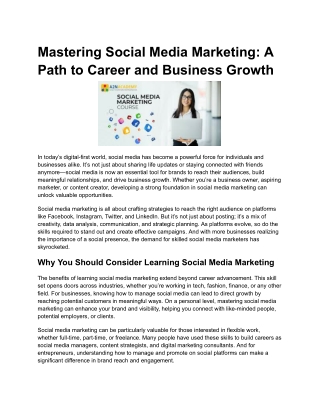 social media marketing courses