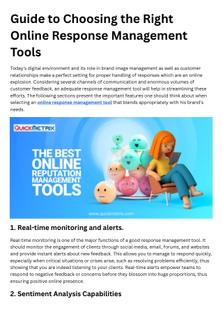 Guide to Choosing the Right Online Response Management Tools