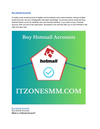 Where can I buy Hotmail Accounts