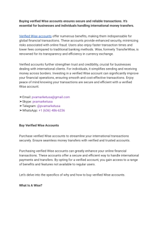 Top 13 Sites to Buy Verified Wise Account 2024