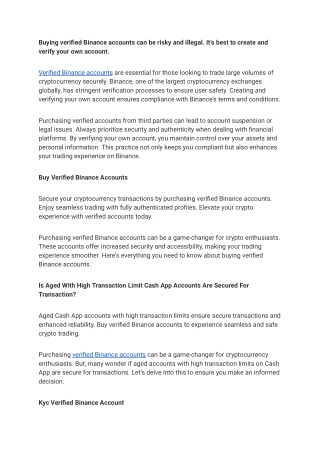 How to Purchase a Buy Verified Binance Account