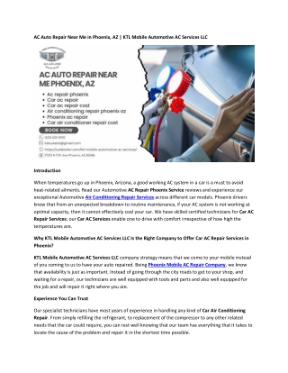 AC Auto Repair Near Me in Phoenix