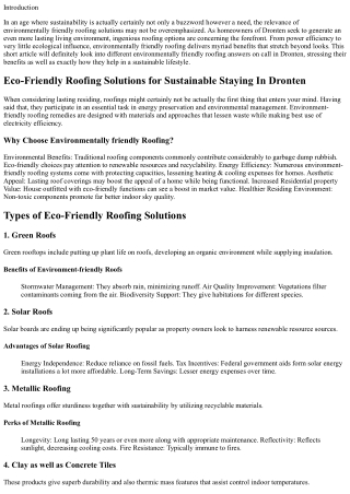 Eco-Friendly Roofing Solutions for Lasting Residing In Dronten