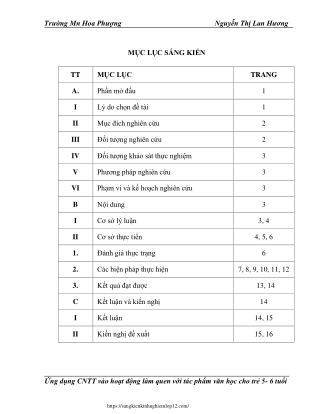 Ứng dụng CNTT vào hoạt động làm quen với tác phẩm văn học cho trẻ 5- 6 tuổi