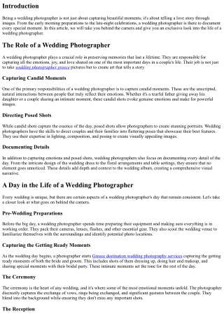 Behind the Camera: A Day in the Life of a Wedding Photographer