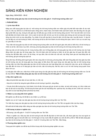 Một số biện pháp giáo dục bảo vệ môi trường cho trẻ mẫu giáo 4-5 tuổi