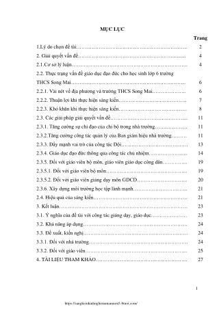 Giáo dục đạo đức cho học sinh Lớp 6