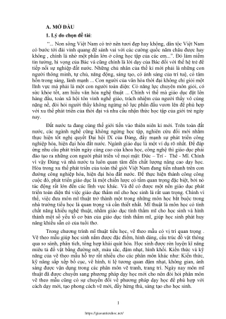Vận dụng phương pháp dạy học tích cực rèn kĩ năng môn Mĩ thuật cho HS Lớp 3